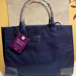JOY Mangano TuffTech and Croco Embossed Tote & Wristlet with RFID - Dark Blue
